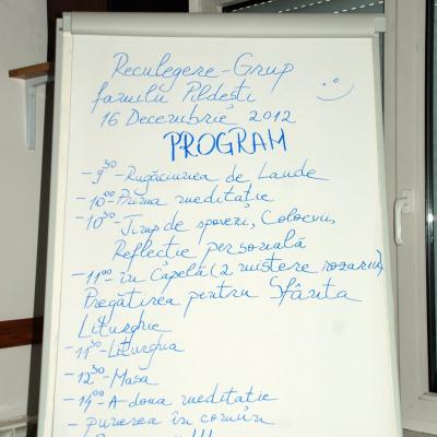 16 decembrie: Pildeşti: O zi de reculegere pentru familii