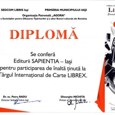 6-10 martie: Iaşi: Editura "Sapientia" la târgul internaţional de carte "Librex"