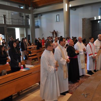 14 aprilie: Cesano: Vizita pastorală a ep. Gino Reali în comunitatea catolică românească