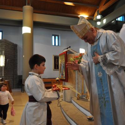 14 aprilie: Cesano: Vizita pastorală a ep. Gino Reali în comunitatea catolică românească