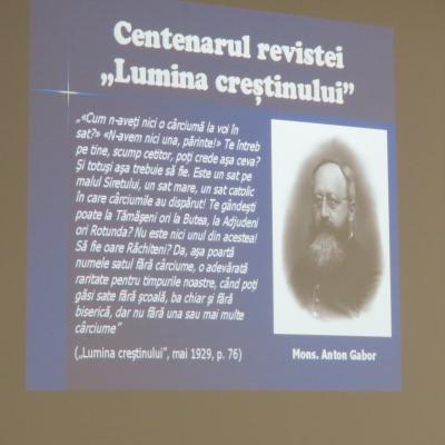 18 mai: Întâlnire aniversară la centenarul revistei "Lumina creştinului"