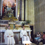 Sfânta Liturghie în biserica de pe muntele Carmel