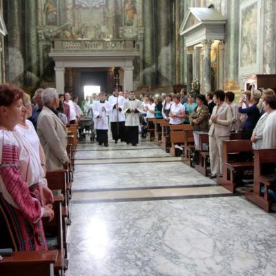 12 octombrie: Roma: ÎPS Ioan Robu în vizită la comunitatea romano-catolică română. San Vitale. Foto Ştefan Stasisin