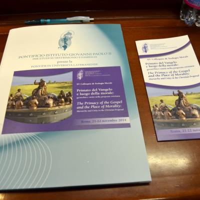 21-22 noiembrie: Roma: Simpozionul internaţional "Întâietatea Evangheliei şi locul moralei: ierarhie şi unitate în propunerea creştină"