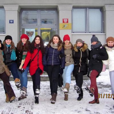 29 decembrie 2014 - 2 ianuarie 2015: Praga: Tineri din Dieceza de Iaşi la Pelerinajul încrederii pe pământ. Liben Praha 8. Foto: Cristina Budău