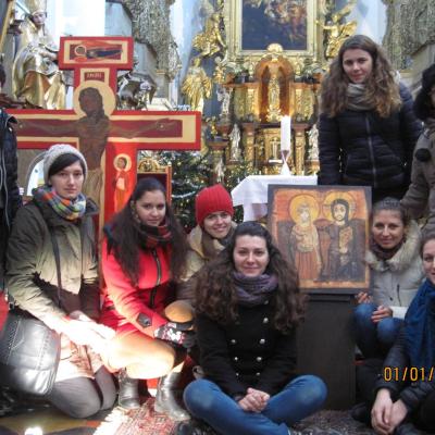 29 decembrie 2014 - 2 ianuarie 2015: Praga: Tineri din Dieceza de Iaşi la Pelerinajul încrederii pe pământ. Liben Praha 8. Foto: Cristina Budău