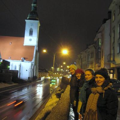 29 decembrie 2014 - 2 ianuarie 2015: Praga: Tineri din Dieceza de Iaşi la Pelerinajul încrederii pe pământ. Liben Praha 8. Foto: Cristina Budău