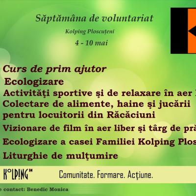 4-10 mai: Asociaţia Kolping Ploscuţeni: Săptămâna de voluntariat