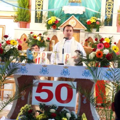 1 august: Ciugheş: Liturghia de mulţumire a părintelui Ieronim Budulai pentru 50 ani de Preoţie