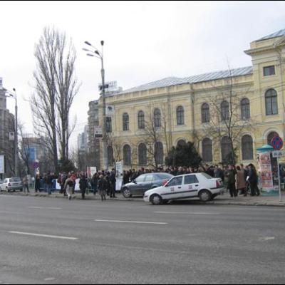 15 februarie 2007: Bucureşti: Manifestare de protest în problema catedralei