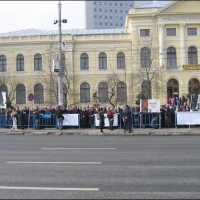 15 februarie 2007: Bucureşti: Manifestare de protest în problema catedralei