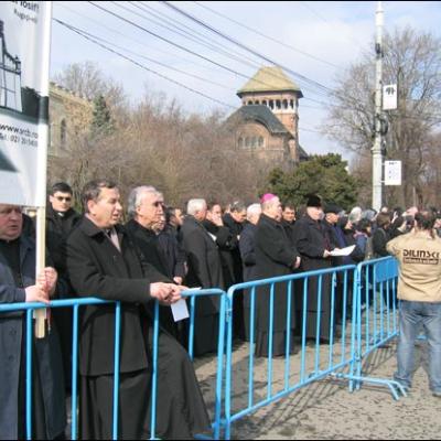 15 februarie 2007: Bucureşti: Manifestare de protest în problema catedralei
