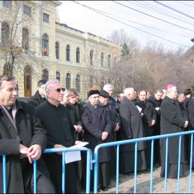 15 februarie 2007: Bucureşti: Manifestare de protest în problema catedralei