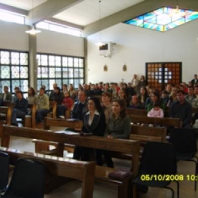 5 octombrie 2008: Roma: Ep. Aurel Percă în vizită la românii catolici