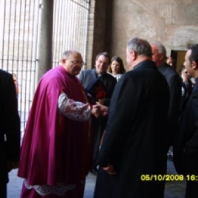 5 octombrie 2008: Roma: Ep. Aurel Percă în vizită la românii catolici