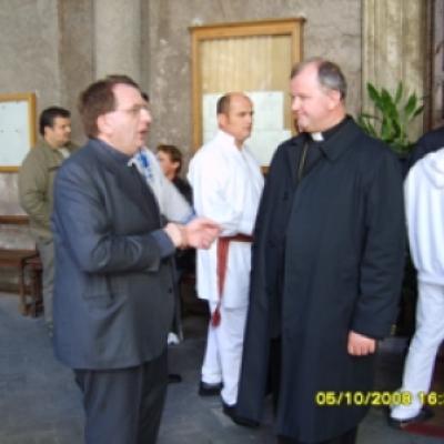 5 octombrie 2008: Roma: Ep. Aurel Percă în vizită la românii catolici