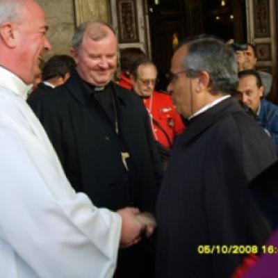 5 octombrie 2008: Roma: Ep. Aurel Percă în vizită la românii catolici