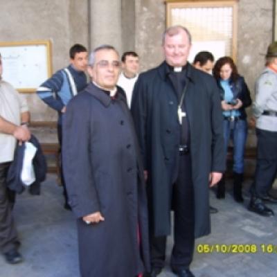 5 octombrie 2008: Roma: Ep. Aurel Percă în vizită la românii catolici