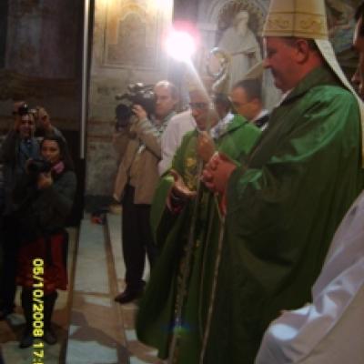 5 octombrie 2008: Roma: Ep. Aurel Percă în vizită la românii catolici