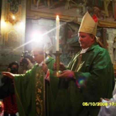 5 octombrie 2008: Roma: Ep. Aurel Percă în vizită la românii catolici