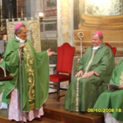 5 octombrie 2008: Roma: Ep. Aurel Percă în vizită la românii catolici