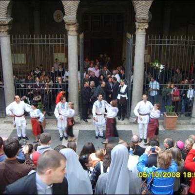 5 octombrie 2008: Roma: Ep. Aurel Percă în vizită la românii catolici