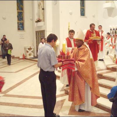 28 octombrie 2008: Bacău: Mandat misionar pentru trei tineri