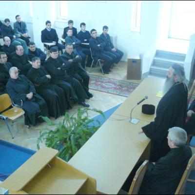 15 ianuarie 2009: Iaşi: Vizita ÎPS Teofan, mitropolitul Moldovei şi Bucovinei, la Institutul Teologic Romano‑Catolic "Sf. Iosif"