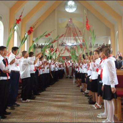 1 august 2009: Administrarea Mirului în Parohia Horgeşti