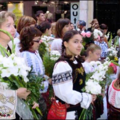 12 octombrie 2009: Zaragoza: Ofrandă de flori adusă Fecioarei Maria