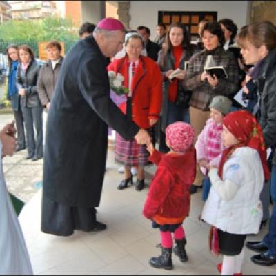 8 noiembrie 2009: Ladispoli: Vizita ep. Petru Gherghel la comunitatea catolică românească