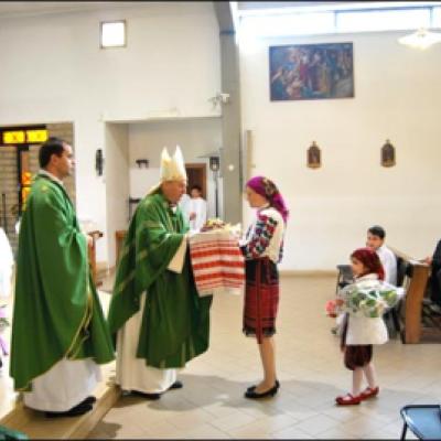 8 noiembrie 2009: Ladispoli: Vizita ep. Petru Gherghel la comunitatea catolică românească