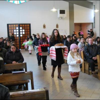 14 februarie 2010: Ladispoli: Vizita PS Aurel Percă la catolicii români