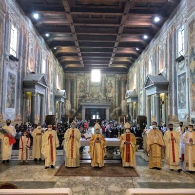 9 mai: Roma: Vizita Preasfinţitului Benoni Ambăruş la "San Vitale". Foto: Erwin Asmarandei