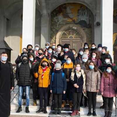 23 ianuarie: SRUC: Cercetaşii din Pildeşti în vizită la biserica ortodoxă din Cordun