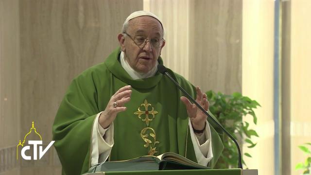 Papa Francisc: "Dumnezeu ne-a dat totul, dar nu ne-a dat banii". Predica papei în capela casei "Sfânta Marta" din Vatican, 7 februarie 2017 (preluare după CTV)