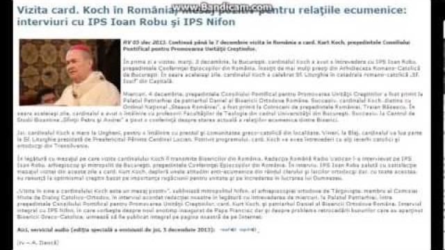 Radio Vatican: Interviul arhiep. Ioan Robu şi a mitropolitului Nifon despre vizita card. Koch (5 decembrie)