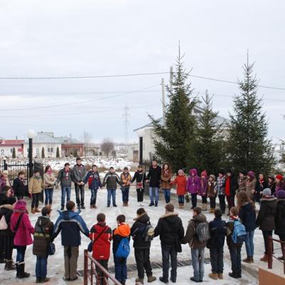 22 ianuarie: Cercetaşii din Pildeşti în vizită la biserica ortodoxă din Gherăeşti