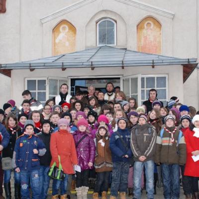 22 ianuarie: Cercetaşii din Pildeşti în vizită la biserica ortodoxă din Gherăeşti