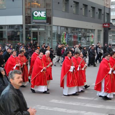 1 aprilie: Bacău: Procesiune de Florii pe străzile oraşului