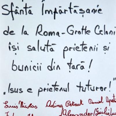 27 mai: Roma (Grotte Celoni): Prima Sfântă Împărtăşanie