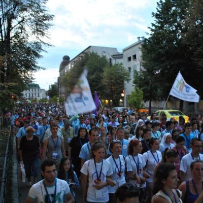 27 iulie: INTC Iaşi: Procesiunea din Piaţa Unirii către catedrala catolică