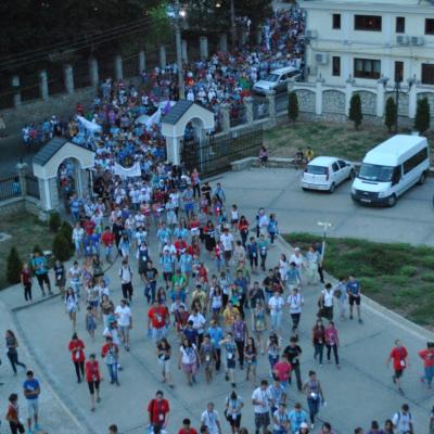 27 iulie: INTC Iaşi: Procesiunea din Piaţa Unirii către catedrala catolică